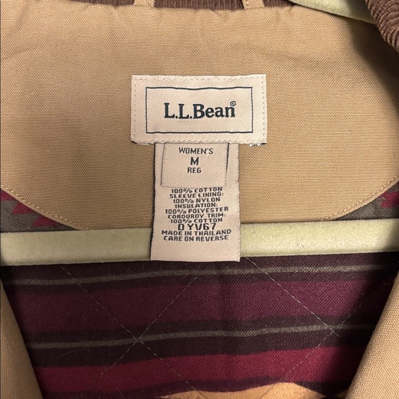 Vintage L.L. Bean Tan Canvas Blanket Lined Barn Coat Sz M - Picture 2 of 9